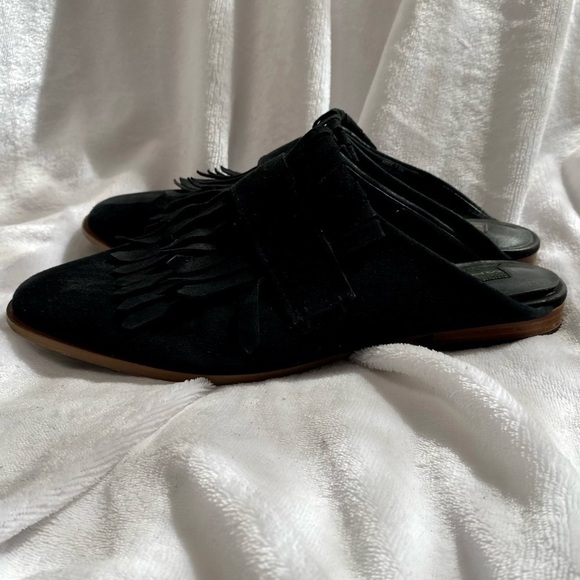 Steve Madden Adee black suede fringe mules size 7.5 - Picture 7 of 9